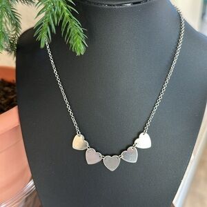 Alfani heart necklace earring set silvertone